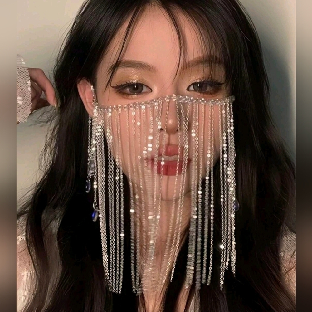 Face Veil with Tassel Jewelry